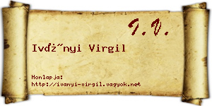 Iványi Virgil névjegykártya