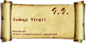 Iványi Virgil névjegykártya